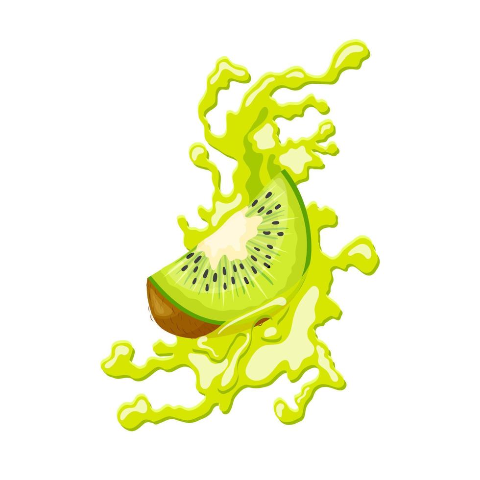 Kiwi Splash Cartoon-Vektor-Illustration vektor