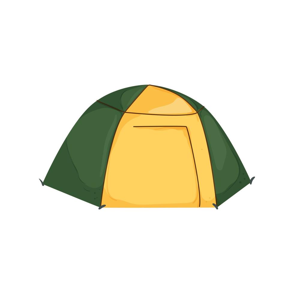 Campingplatz Zelt Lager Farbe Symbol Vektor Illustration