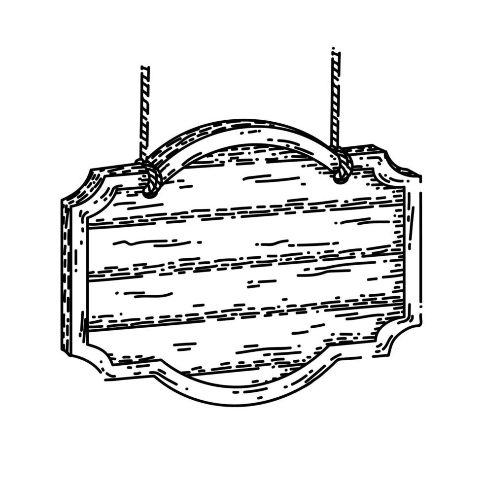 Saloon Holzschild Skizze handgezeichneter Vektor