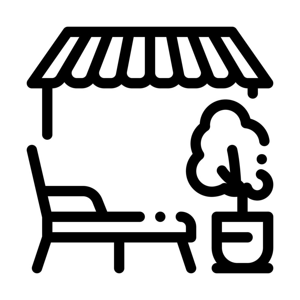 Terrasse auf der Straße Symbol Vektor Umriss Illustration