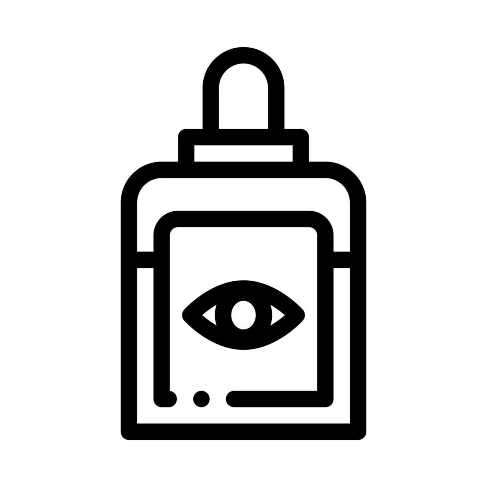 Flasche Tropfen für kranke Augen Symbol dünne Linie Vektor