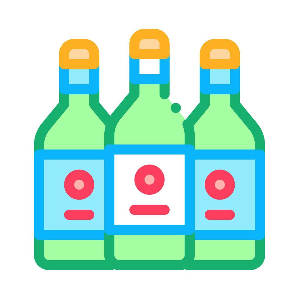 dryck flaskor ikon vektor översikt illustration