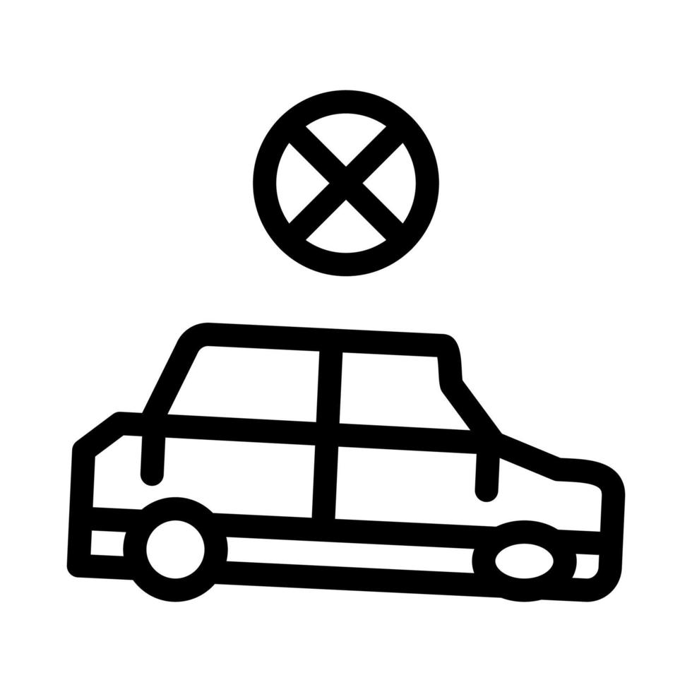 Abgestürztes Auto Symbol Vektor Umriss Illustration