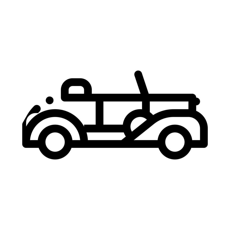 altes Auto Cabriolet Symbol Vektor Umriss Illustration