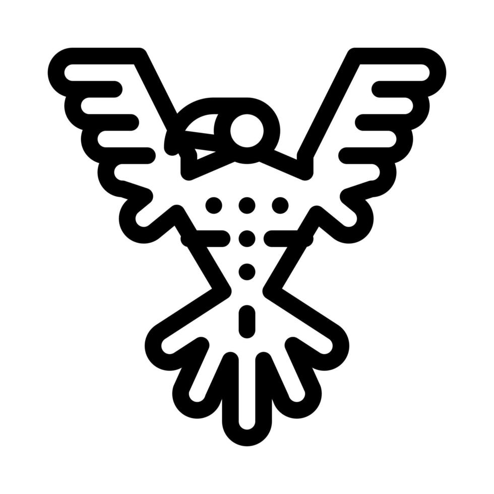 Heiliger Totem Vogel Symbol Vektor Umriss Illustration