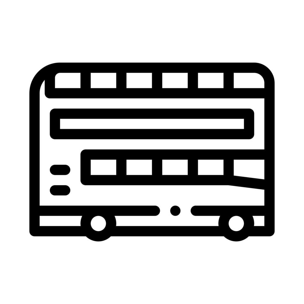 Doppeldecker Sightseeing Bus Symbol Vektor Umriss Illustration