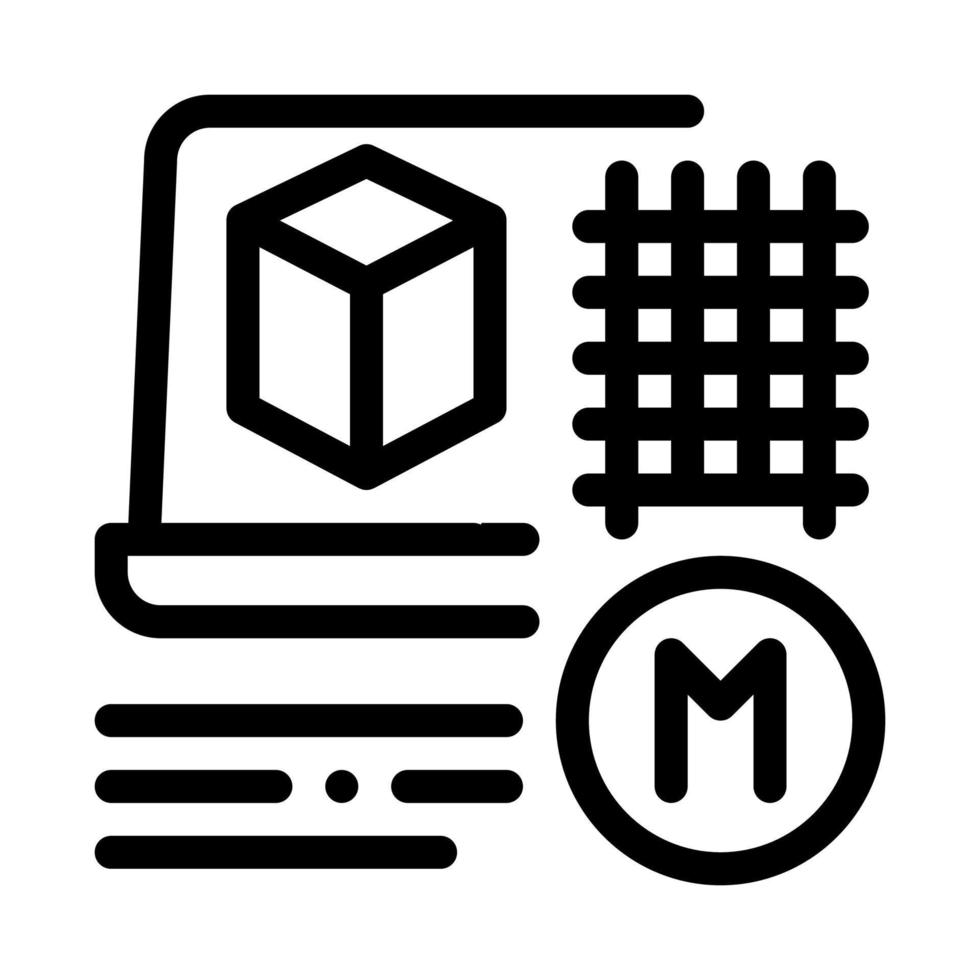 Modellierung von Baumaterialien Symbol Vektor Umriss Illustration