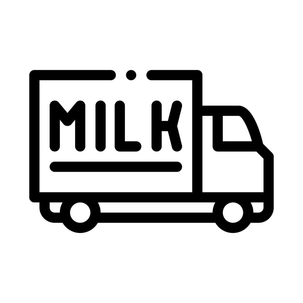 lastbil med mjölk ikon vektor översikt illustration