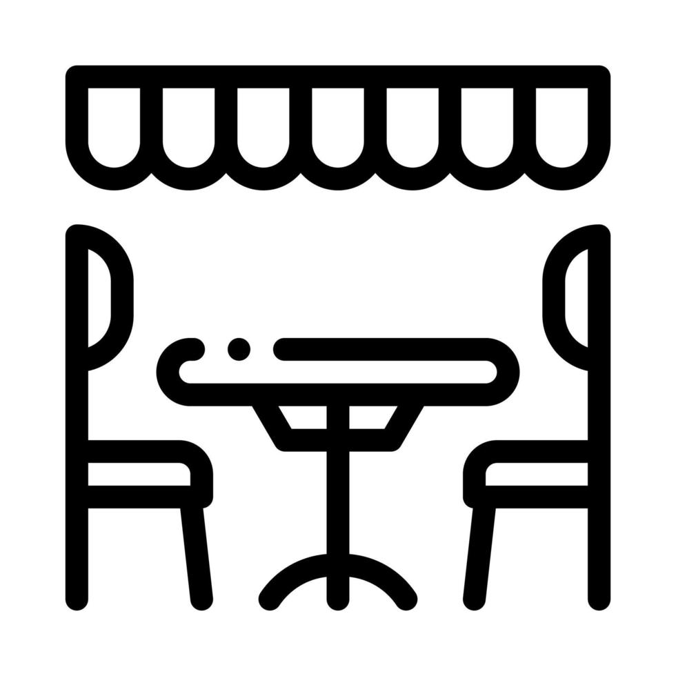 gemütliche Café-Symbol-Vektor-Umriss-Illustration vektor