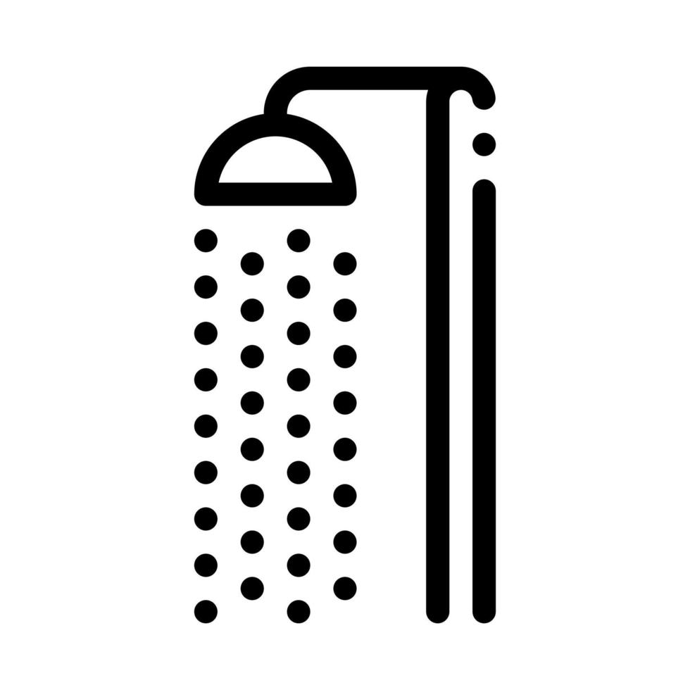 strand dusch ikon vektor översikt illustration