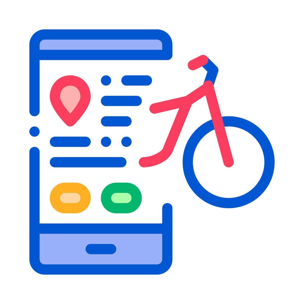 cykel delning tjänster telefon alternativ ikon vektor översikt illustration