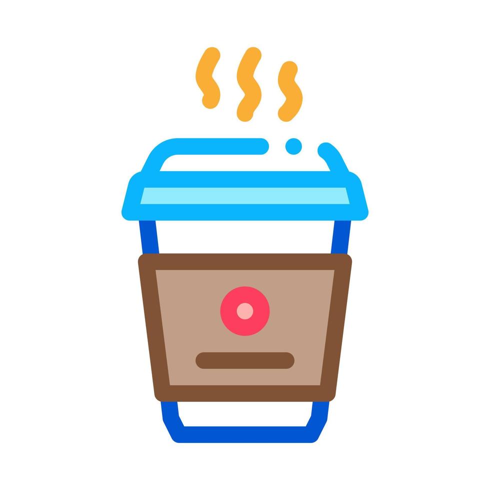 varm kaffe ikon vektor översikt illustration