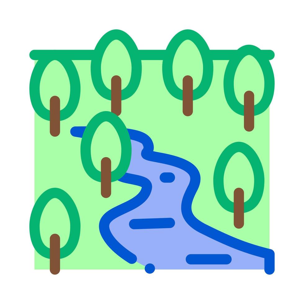 Flusslandschaft Symbol Vektor Umriss Illustration