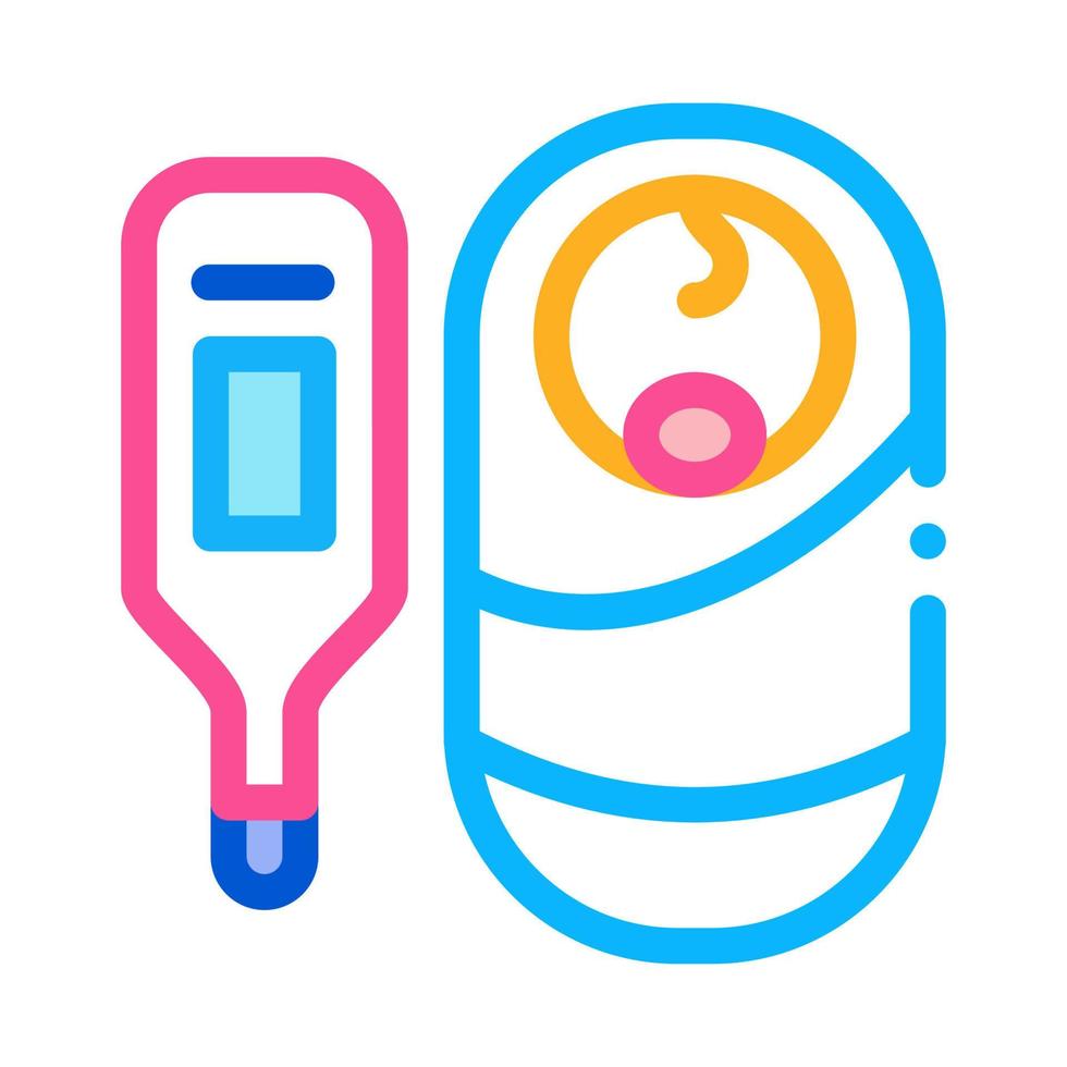 Symbol für die Messung der Babytemperatur, Vektorgrafik vektor