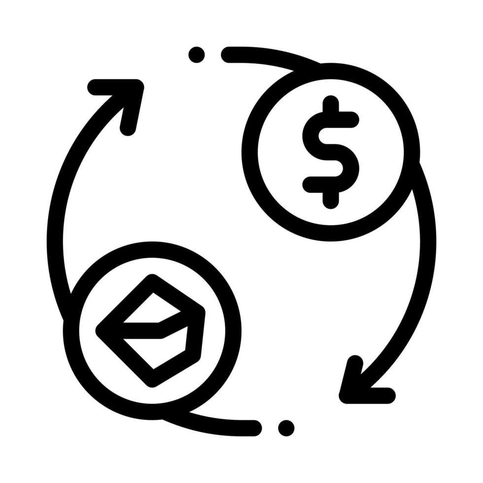 verkauf von kohle für geld symbol vektor umriss illustration