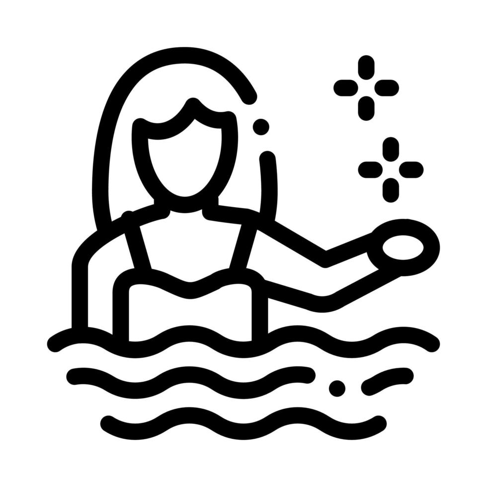 kvinna simmare ikon vektor översikt illustration