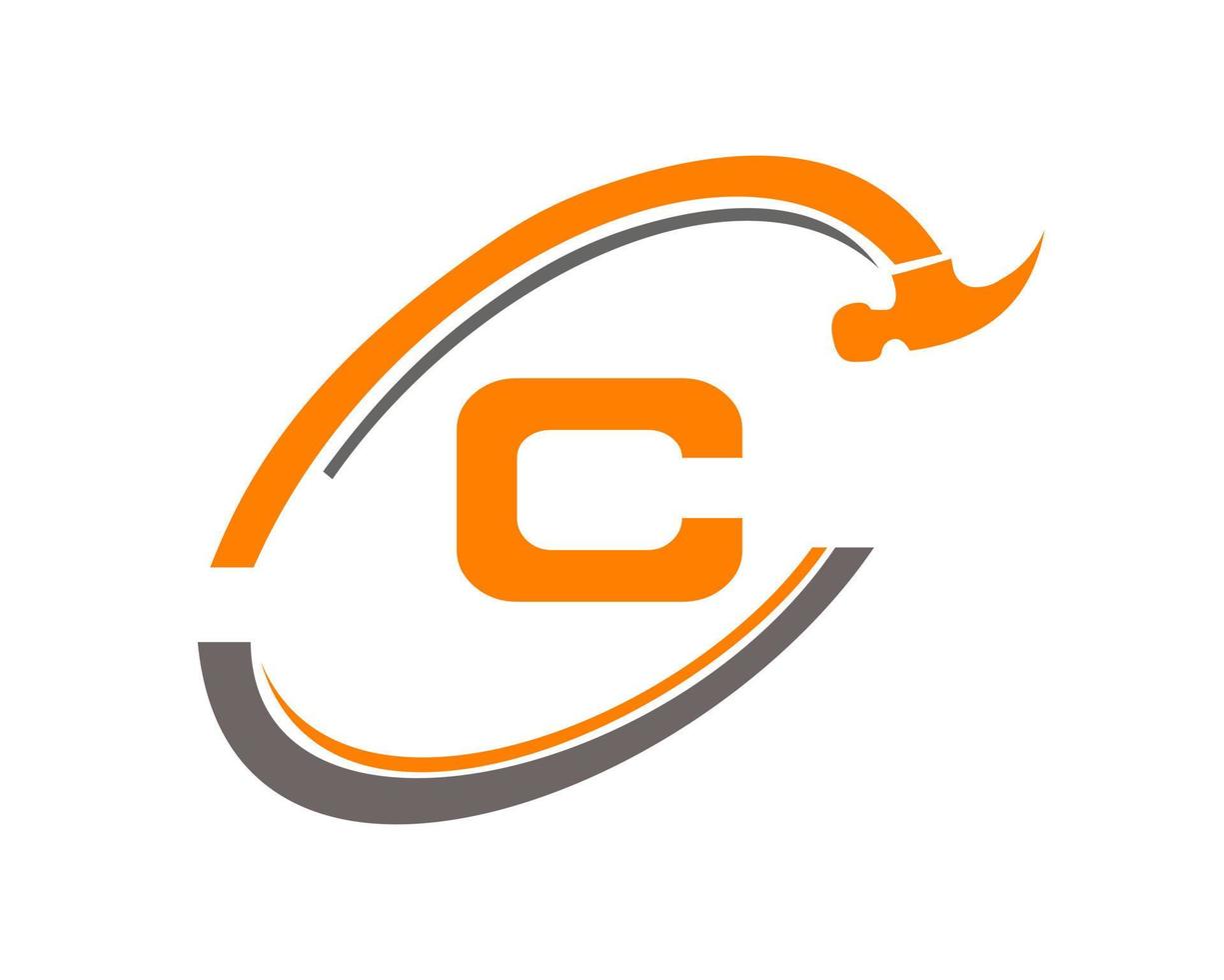 buchstabe c reparatur logo. Hausbau-Logo vektor