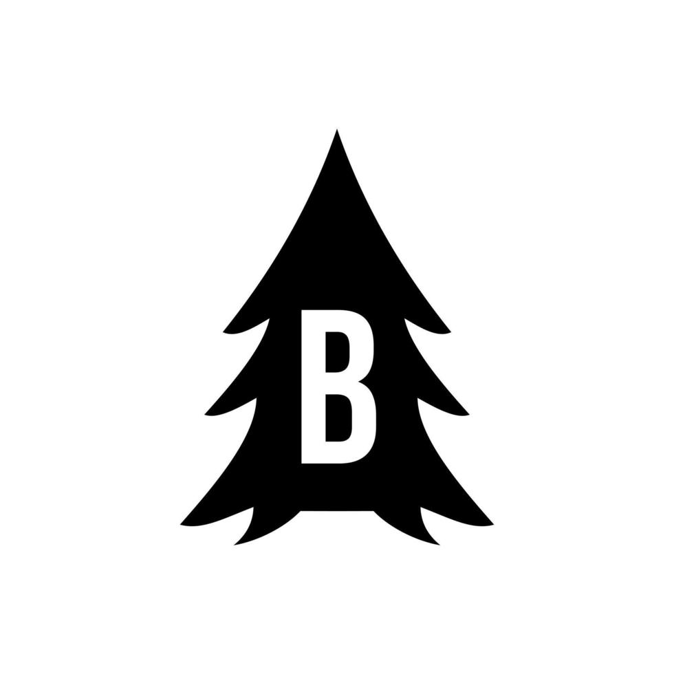 brev b tall träd logotyp design vektor