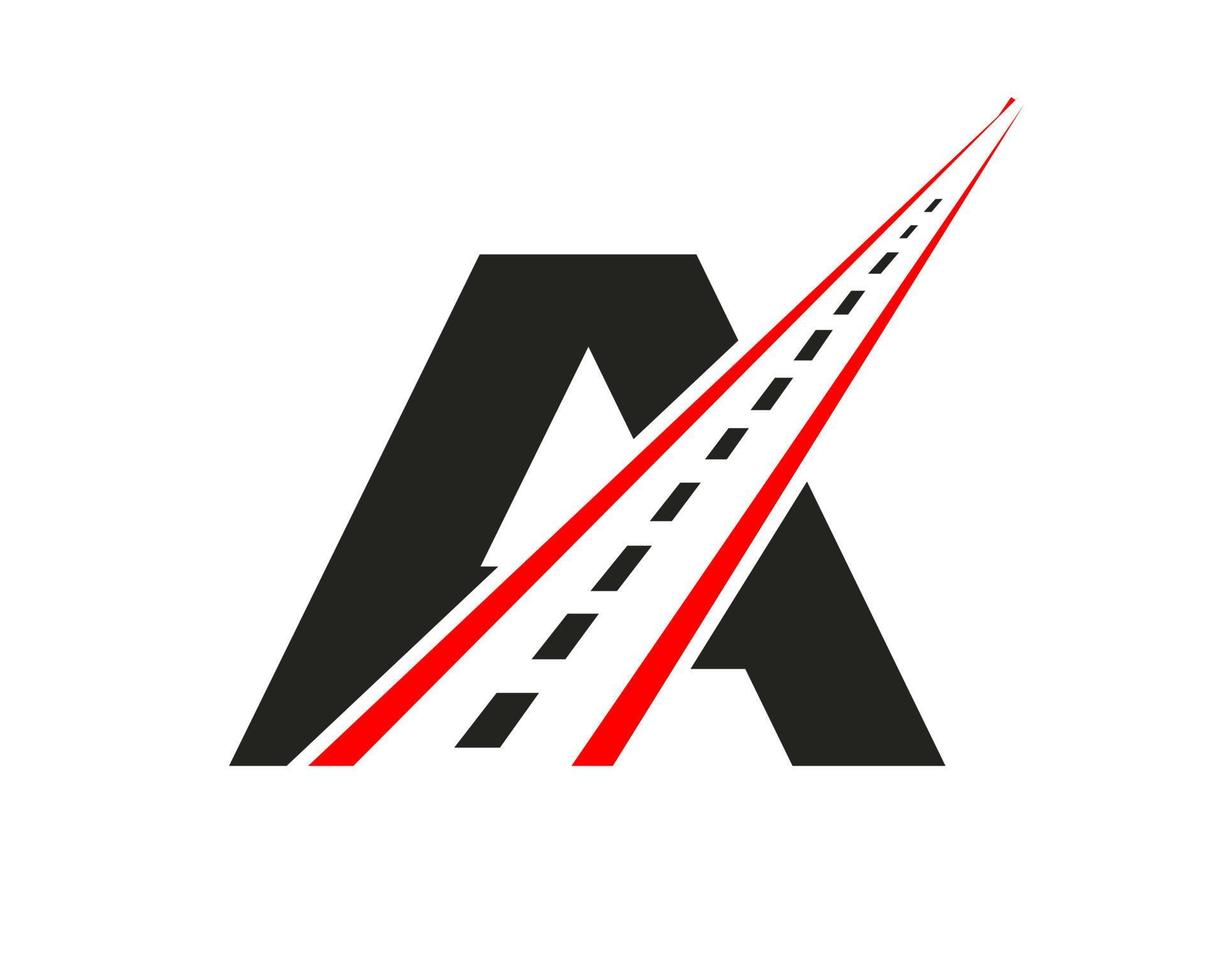transport logotyp med en brev begrepp. väg logotyp design mall vektor