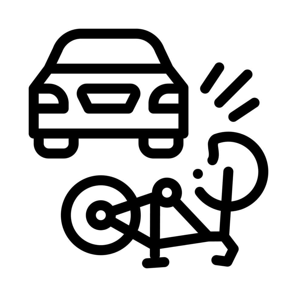 Symbol für Fahrrad- und Autounfälle, Vektorgrafik vektor