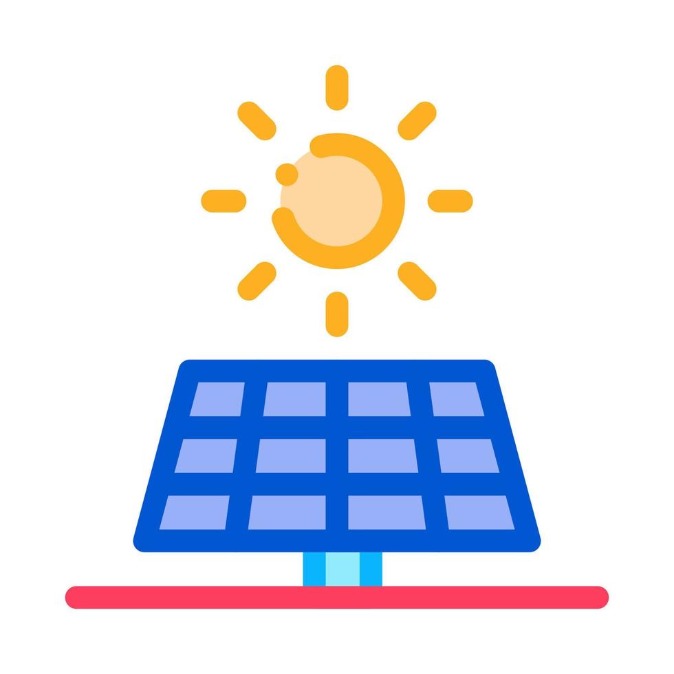 verkan av Sol på batteri ikon vektor översikt illustration