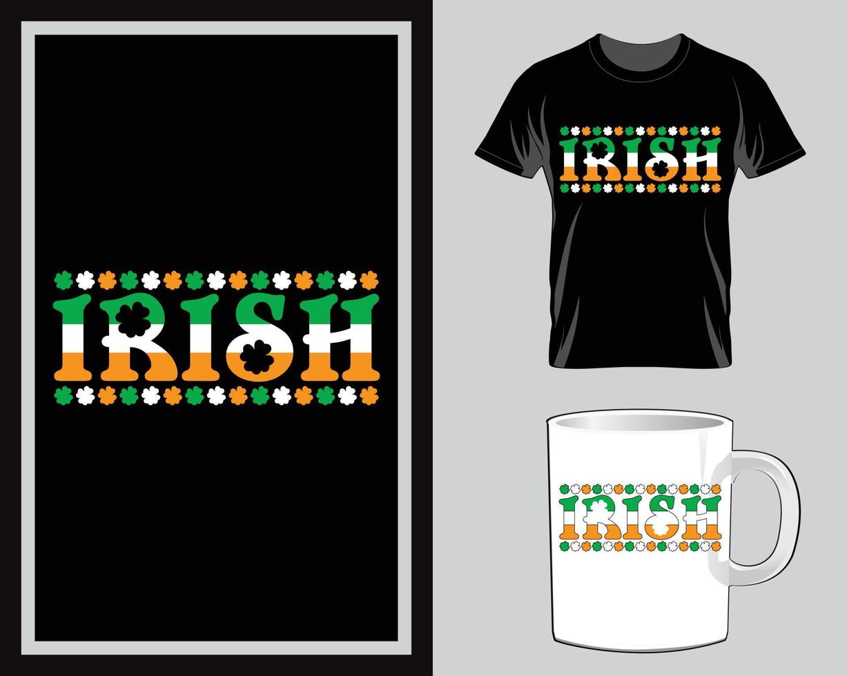 irische str. Patrick's Day T-Shirt und Becher-Design-Vektor vektor