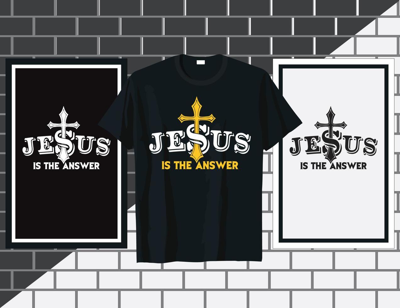 Jesus är de svar kristen ord t skjorta design vektor