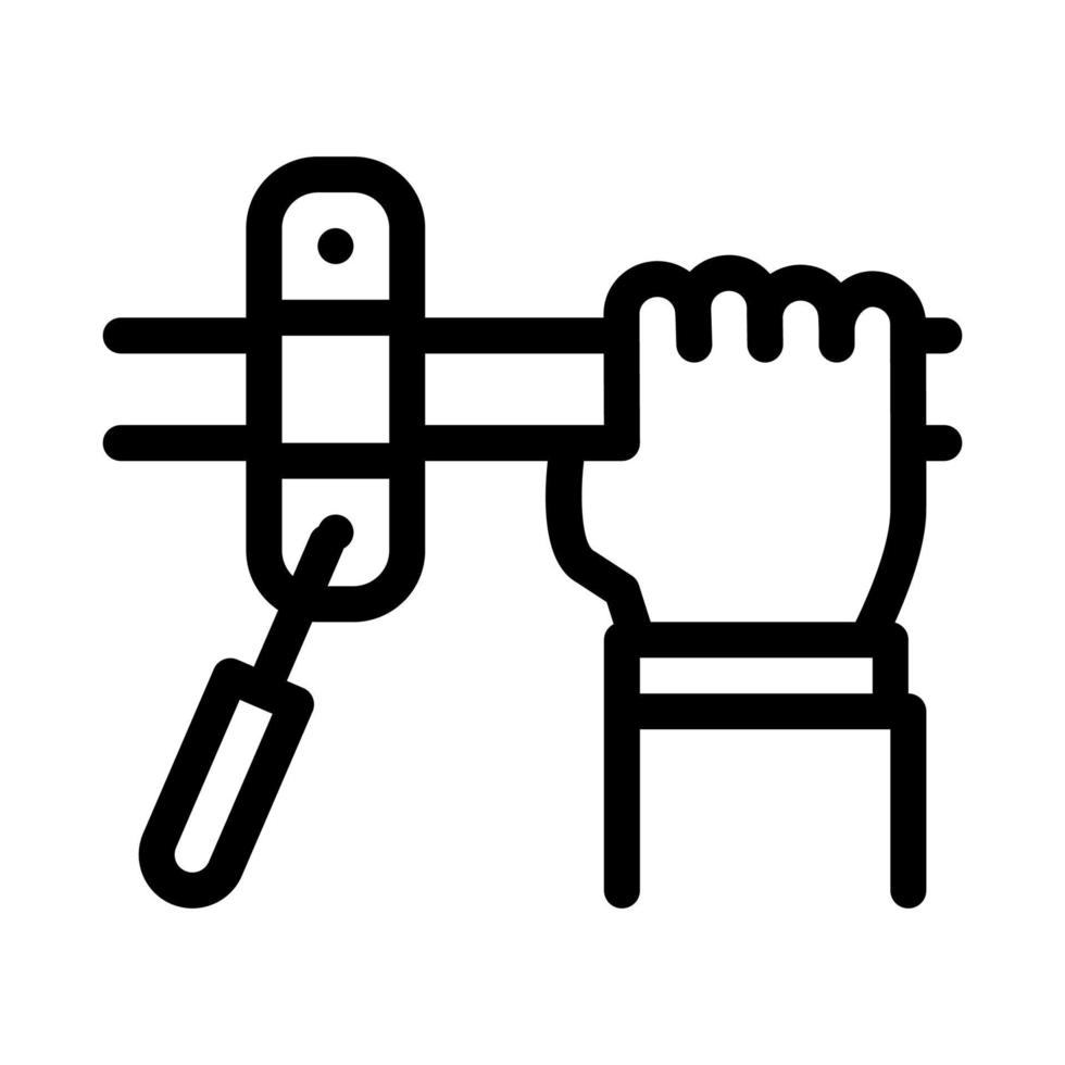 Hand befestigt Rohrsymbol Vektor Umriss Illustration