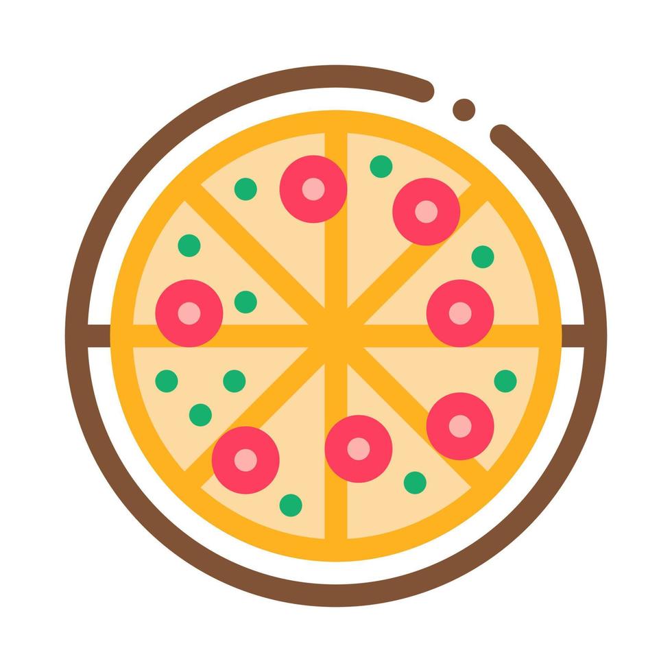 pizza italien mahlzeit symbol vektor umriss illustration