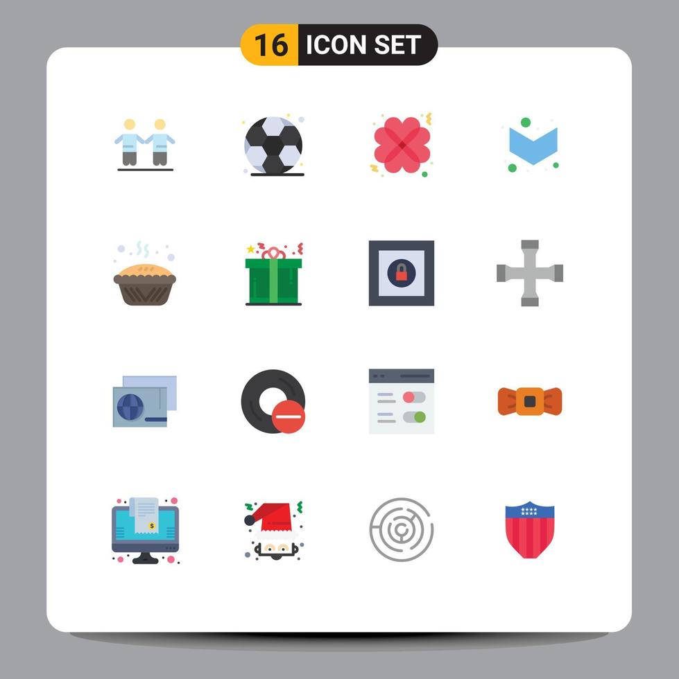 16 universell platt färger uppsättning för webb och mobil tillämpningar paj bakning kärlek bakad ner redigerbar packa av kreativ vektor design element