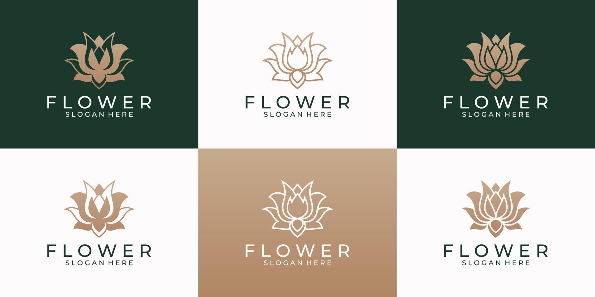 skönhet lotus blomma logotyp design mall. lyx logotyp design samling för varumärke, spa, salong och hud vård. vektor
