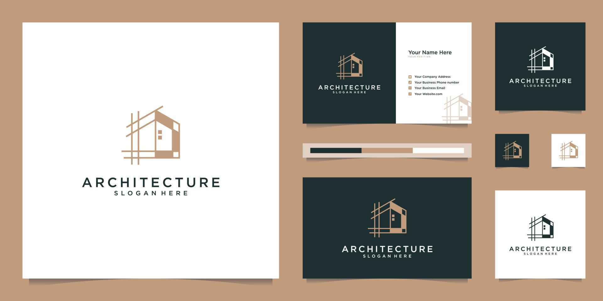 arkitektonisk logotyp design och företag kort mallar. abstrakt strukturera av verklig egendom, byggnad, konstruktion, lägenhet. vektor