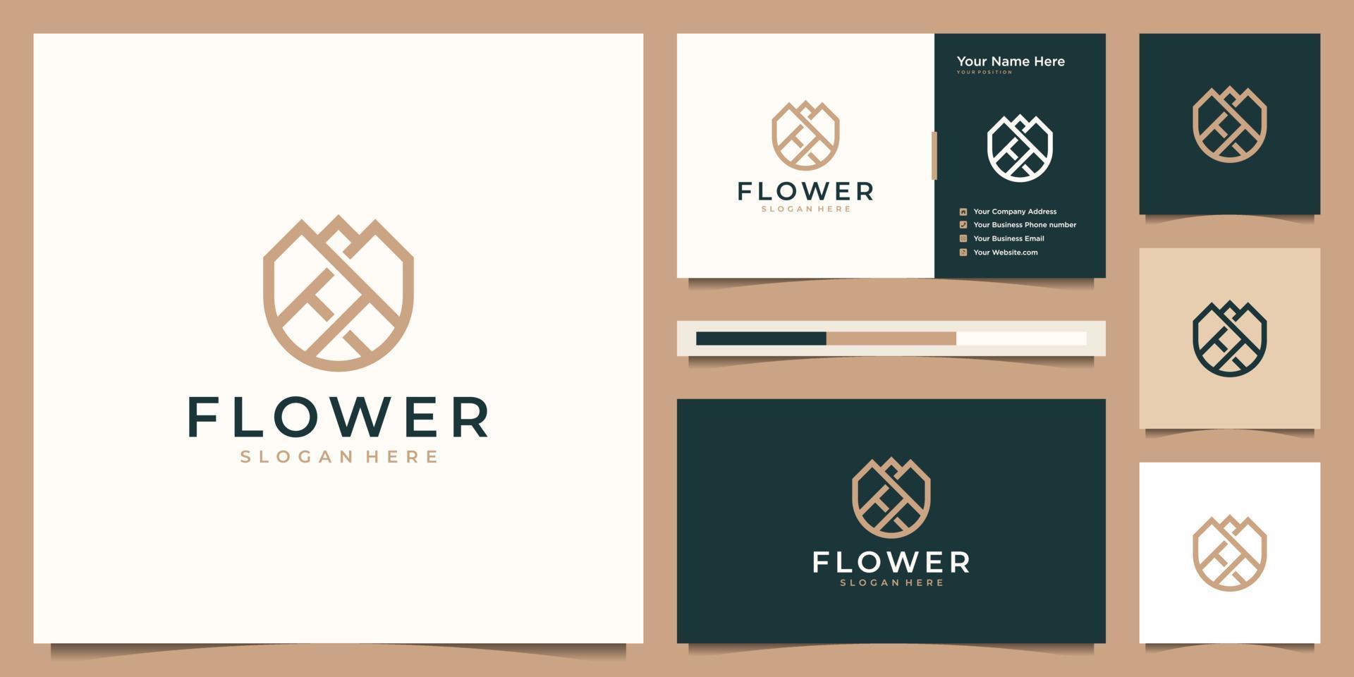 skönhet blomma minimalistisk linje konst stil. elegant logotyp kan vara Begagnade skönhet spa, salong, kosmetisk, hud vård. logotyp design och företag kort. vektor