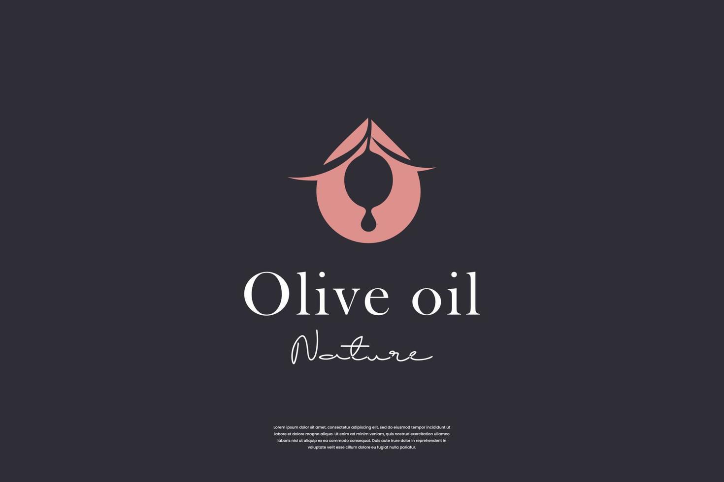 Olivenöl-Logo-Design-Inspiration vektor