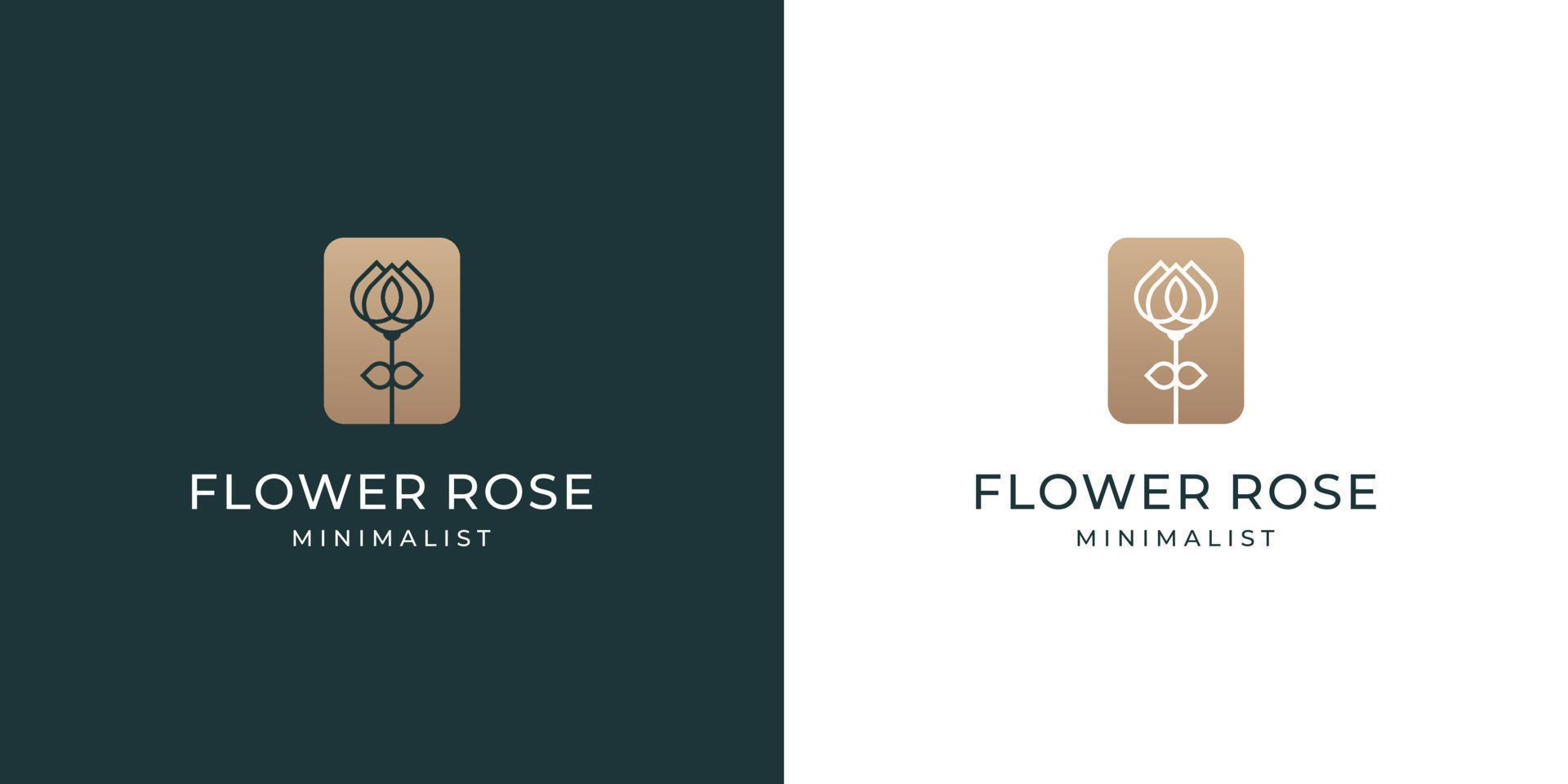 Luxus-Rosenblumen-Logo-Design-Inspiration vektor