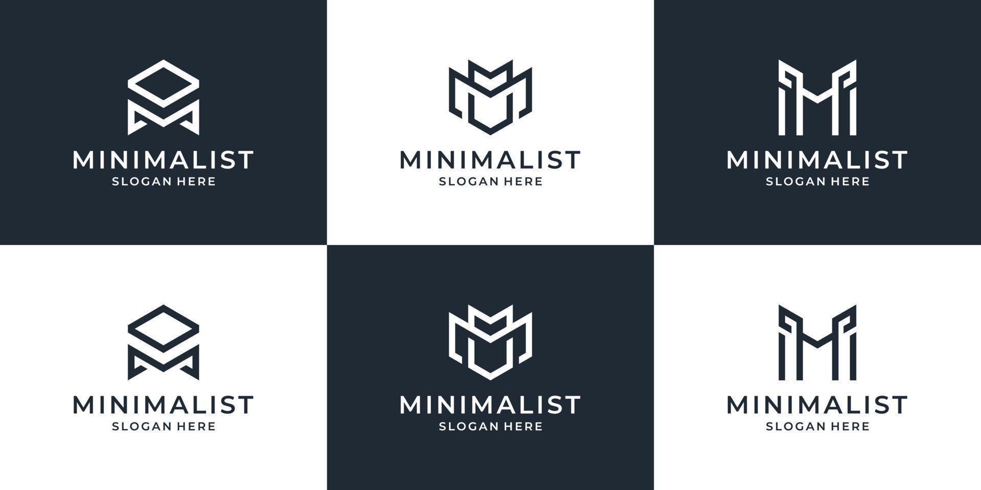 sammlung der buchstaben-m-linie logo-design-vorlage. kreatives minimales monogrammsymbol universelles elegantes premium-geschäftslogo. vektor