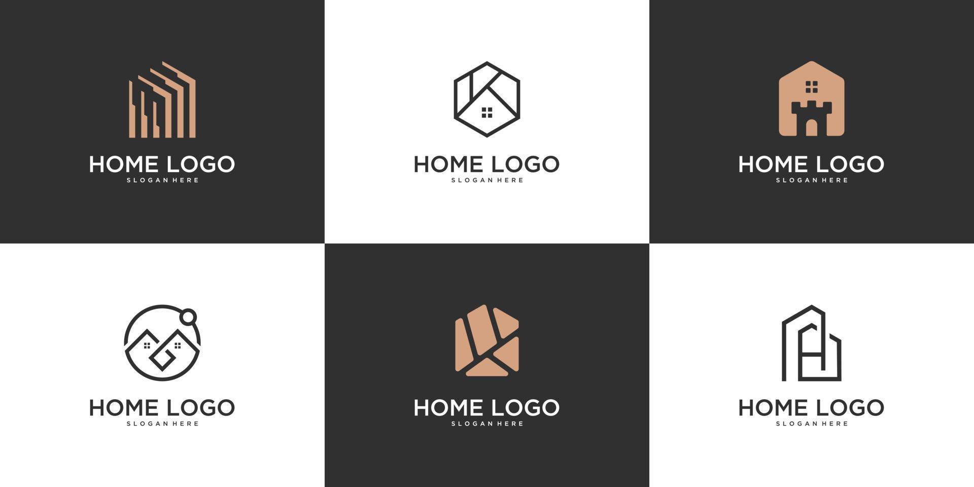 Inspiration für das Design von Gebäudearchitektur-Logos vektor