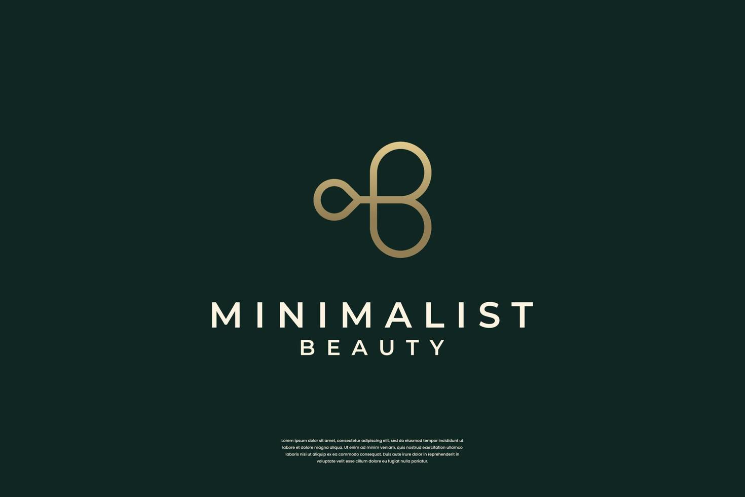 minimalistisk elegant första b och blad logotyp design med linje konst stil vektor