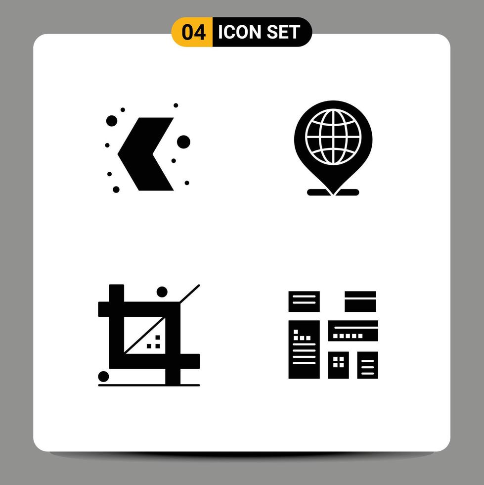 4 kreativ ikoner modern tecken och symboler av pil kodning multimedia klot design redigerbar vektor design element