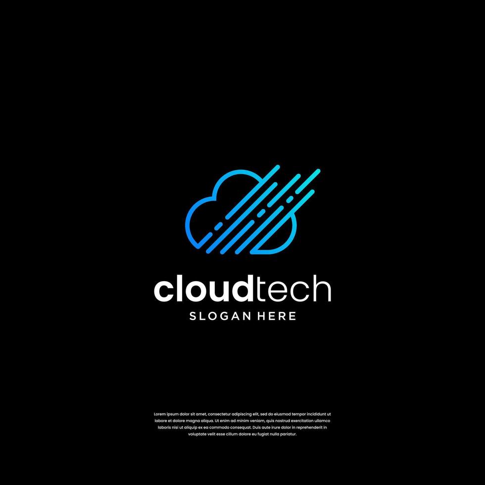 Inspiration für das Design des Cloud-Tech-Logos vektor