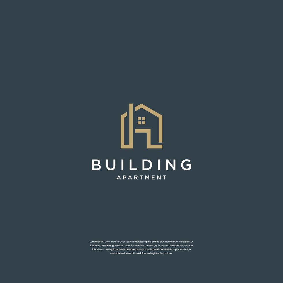 home logo design immobilien mit anfangsbuchstabe h vektor