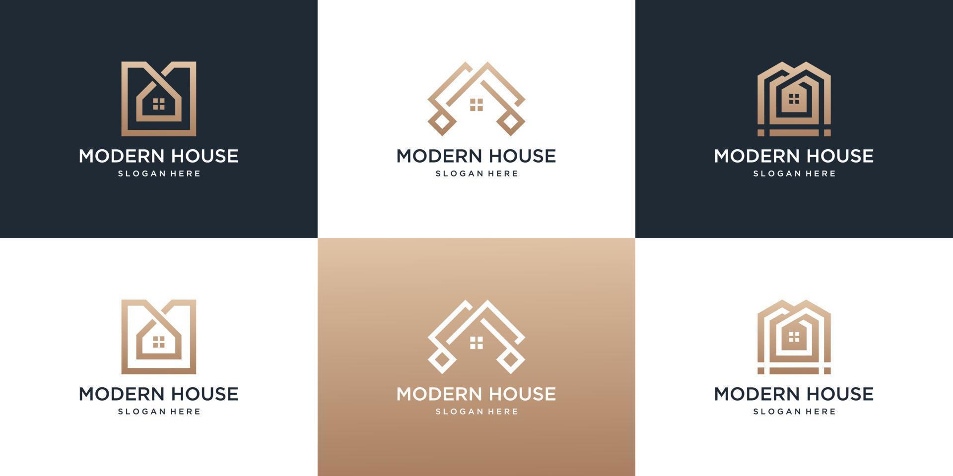 samling av verklig egendom hus logotyp mall. vektor