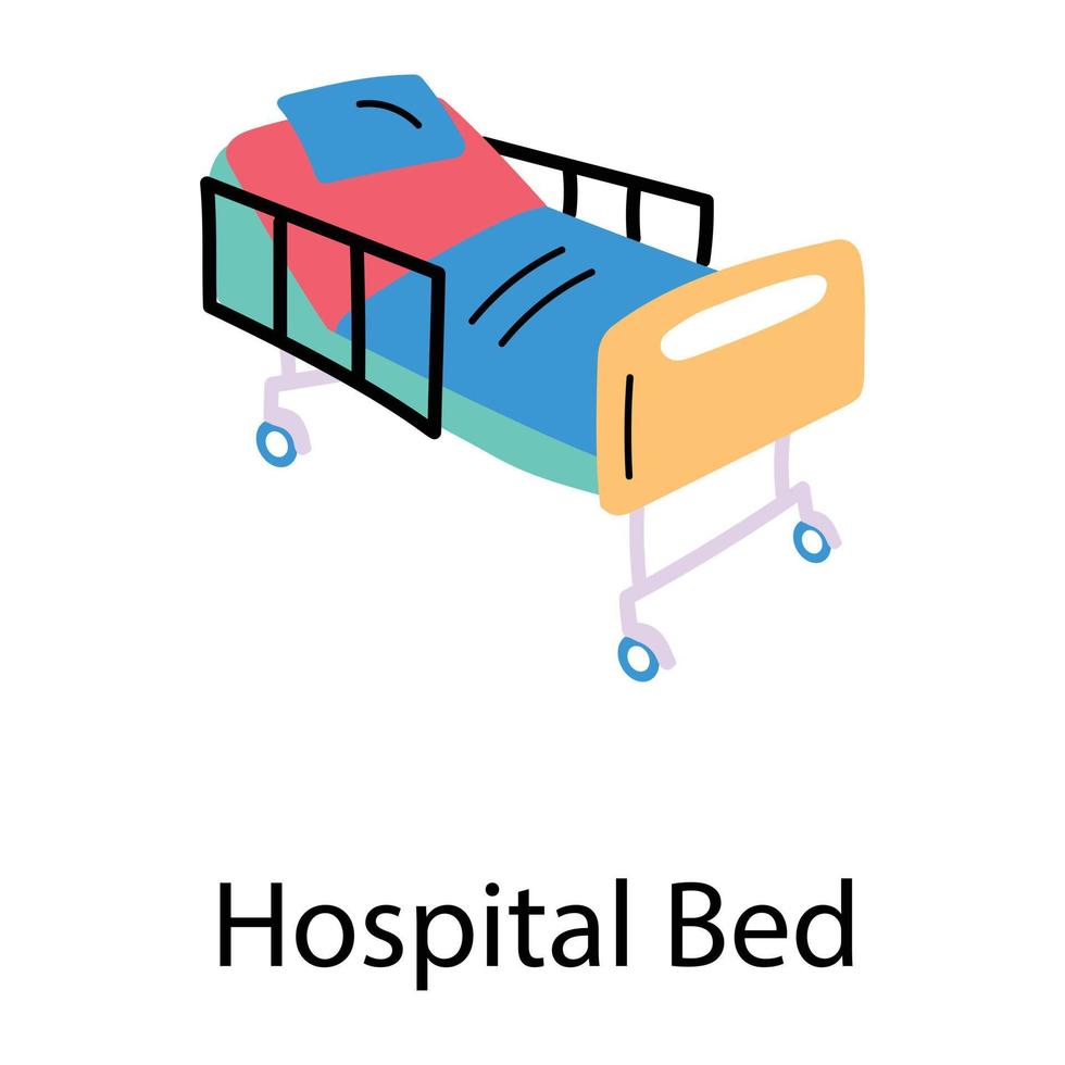 trendig sjukhus säng vektor