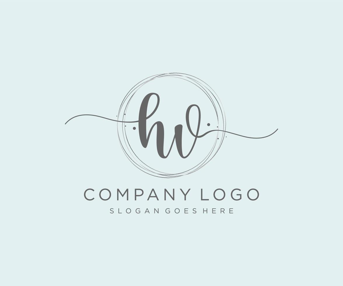 första hv feminin logotyp. användbar för natur, salong, spa, kosmetisk och skönhet logotyper. platt vektor logotyp design mall element.