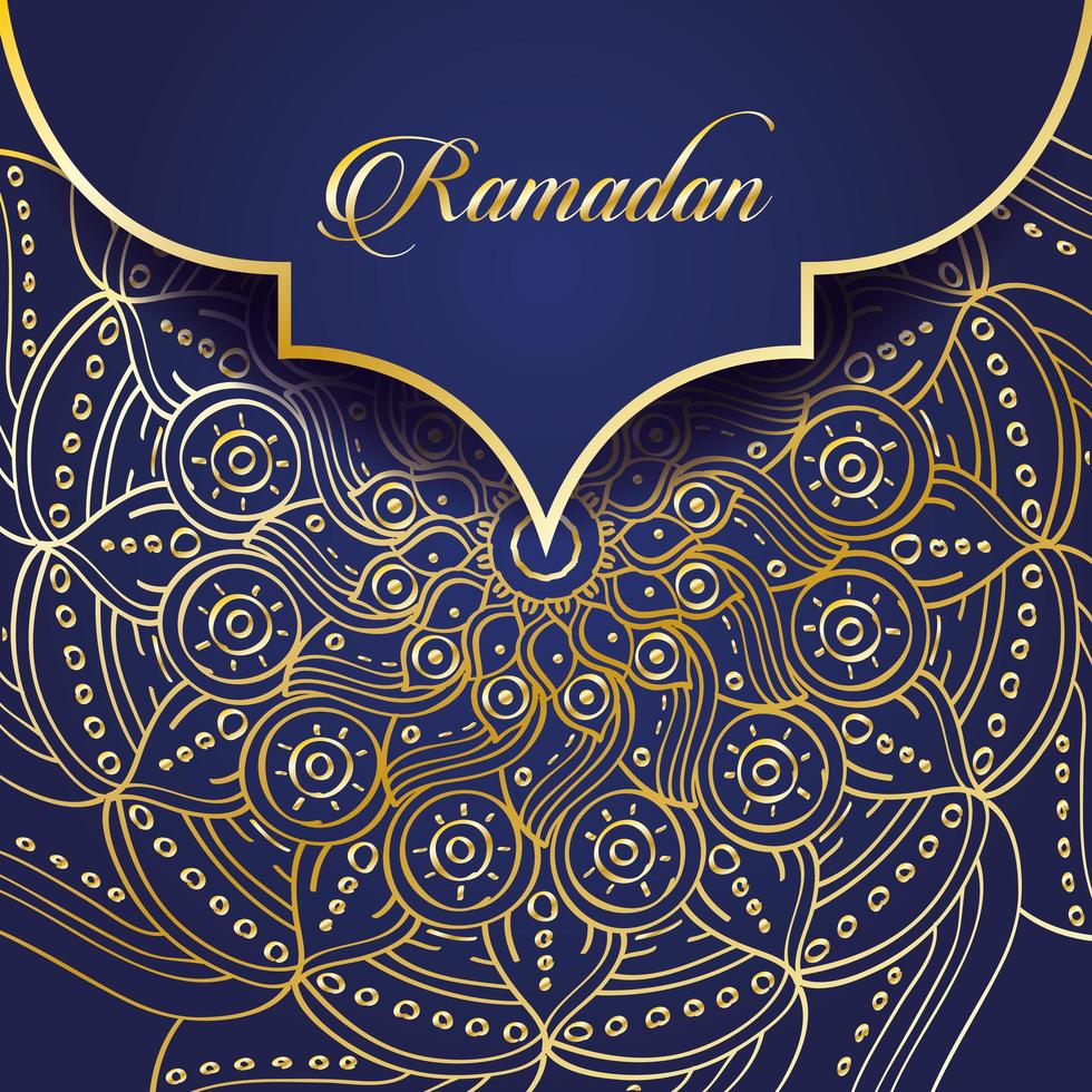 Ramadan Feier Banner mit Gold Mandala vektor