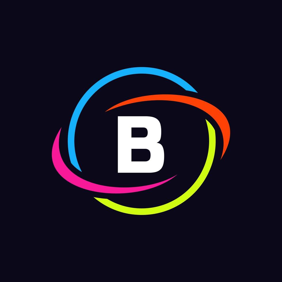 Buchstabe b-Technologie-Logo-Design vektor
