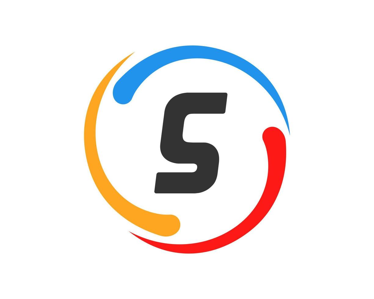 letter s technology logotypdesign vektor