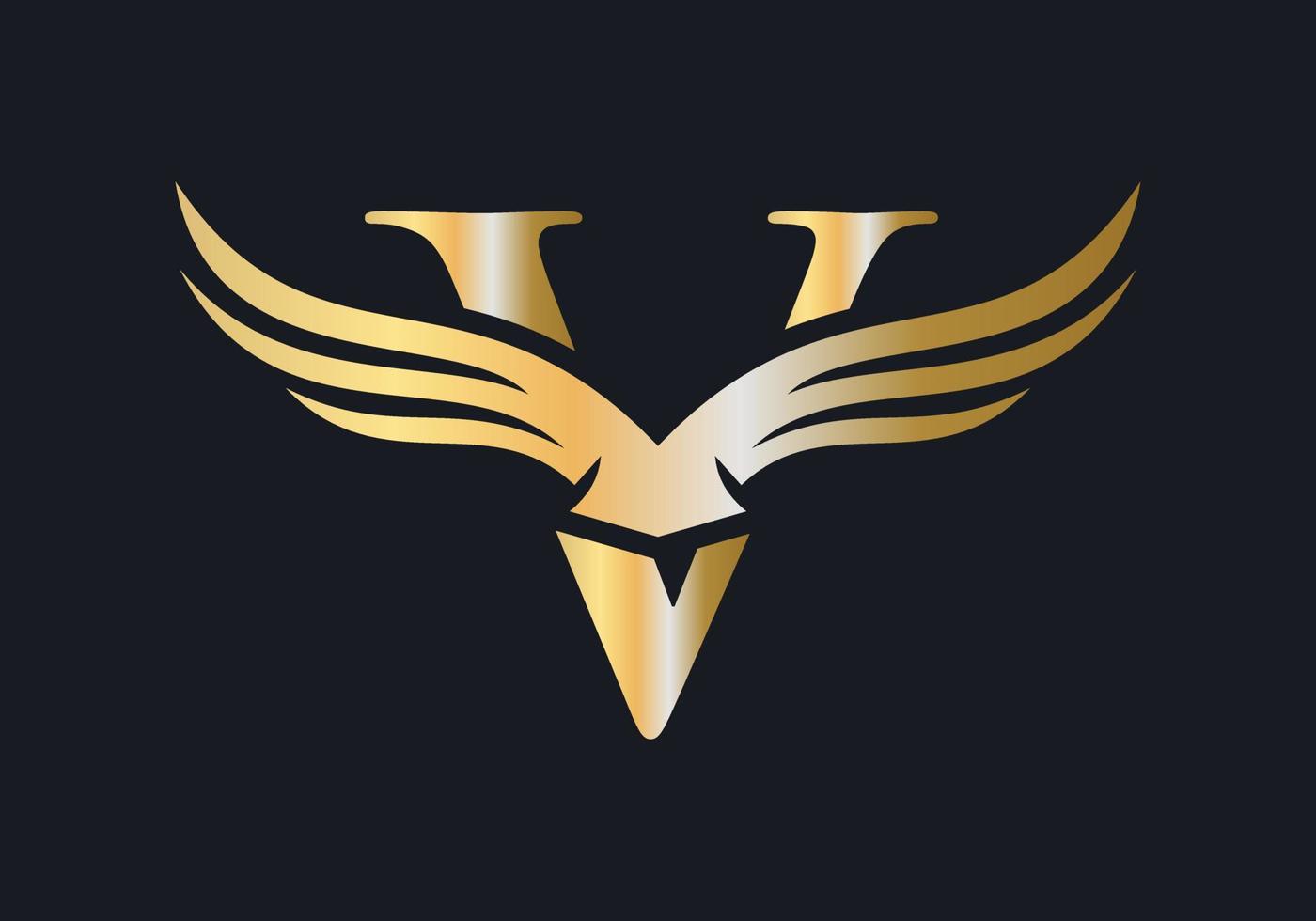 Buchstabe V Flügel Logo Design Vektor Vorlage
