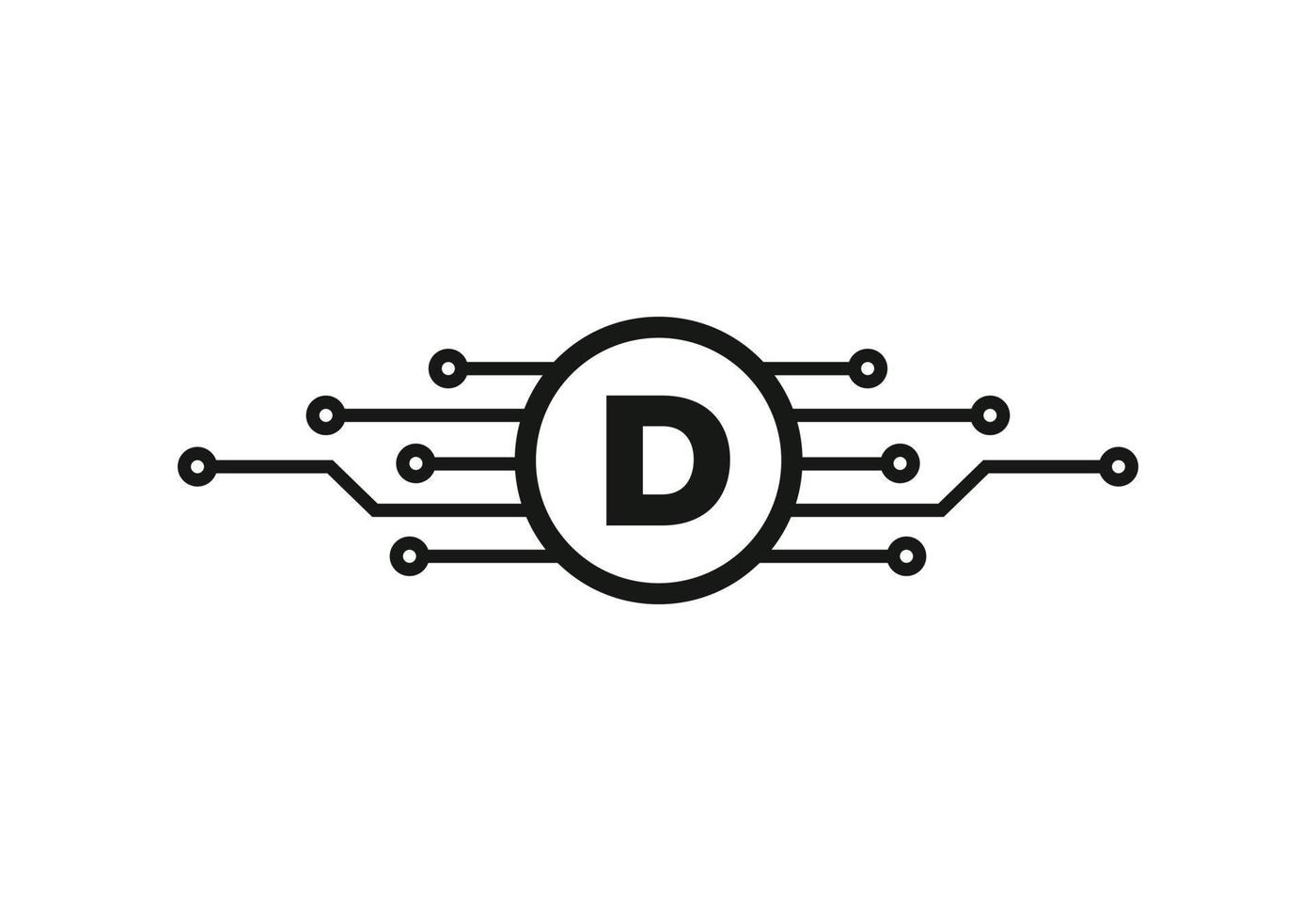 buchstabe d-technologie-logo. Netzwerk-Logo-Design vektor