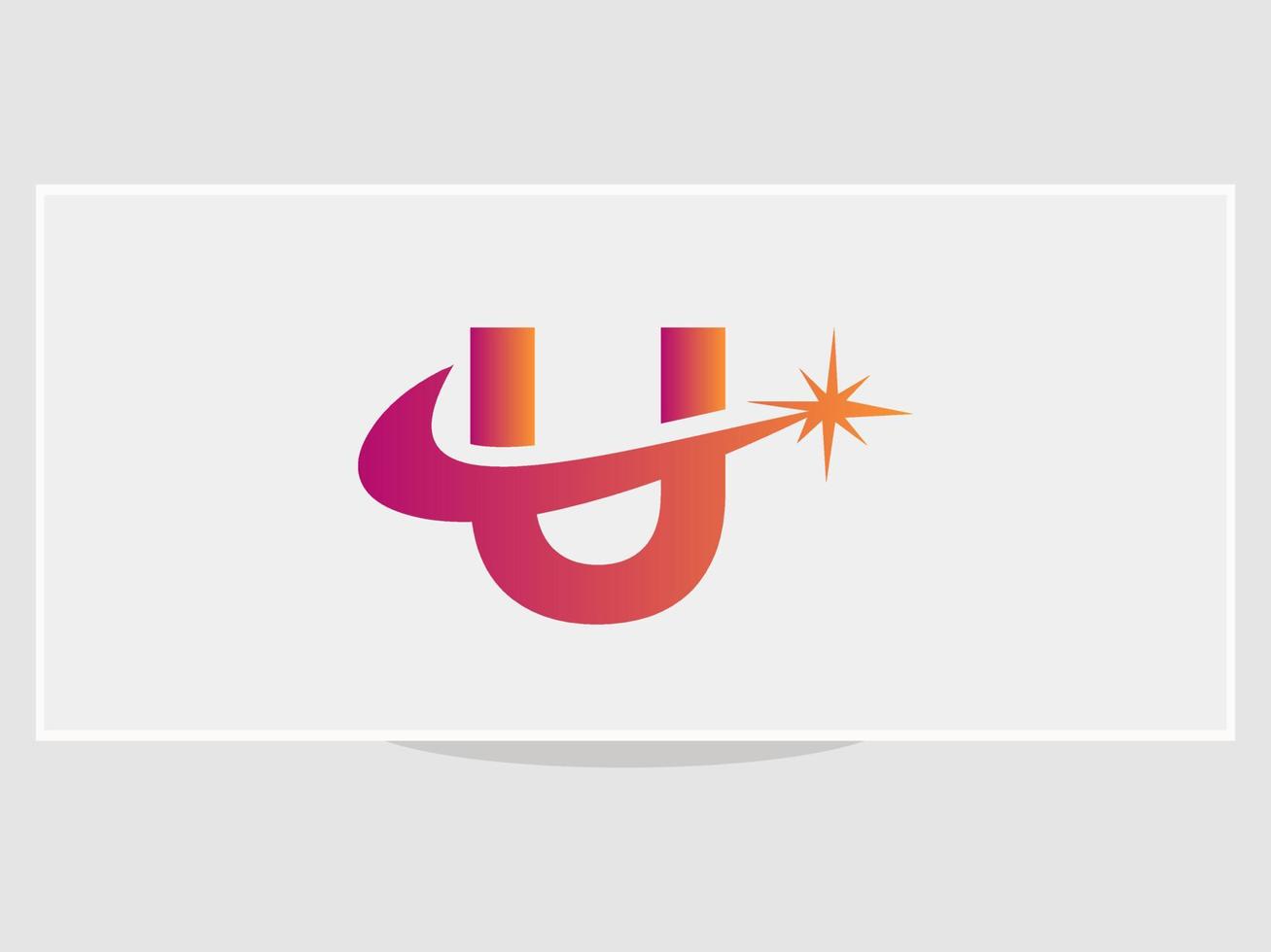 brev u gnista logotyp design mall vektor